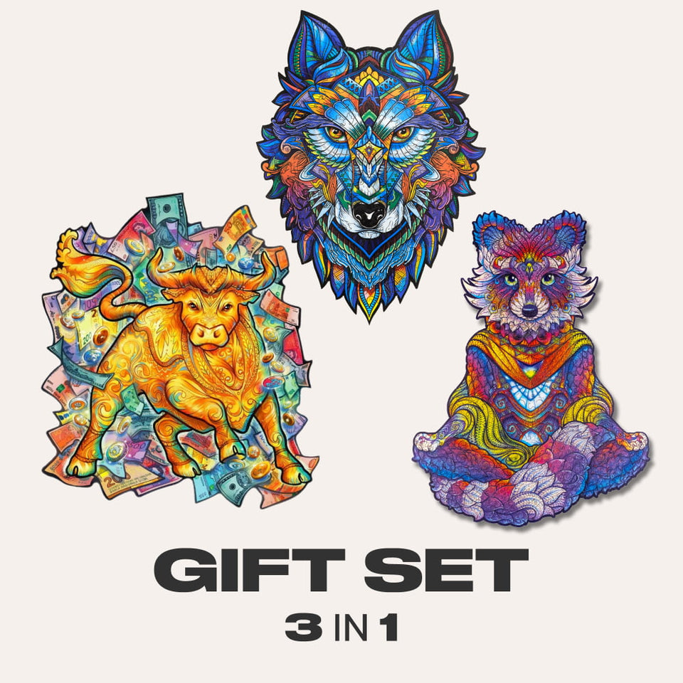 Animals Gift Set #5 (Prosperous Bull, Emanating Raccoon, Majestic Wolf)