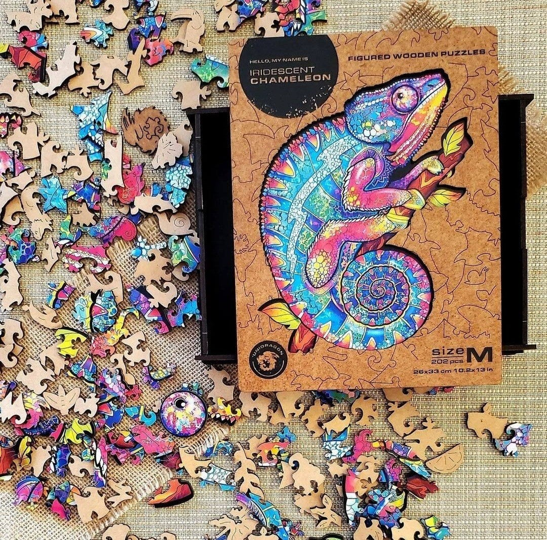 Buy chameleon wooden puzzle– Unidragon